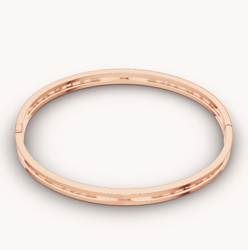 [Glow Muse]ZERO 1 SPIRAL LOGO PINK GOLD BRACELET