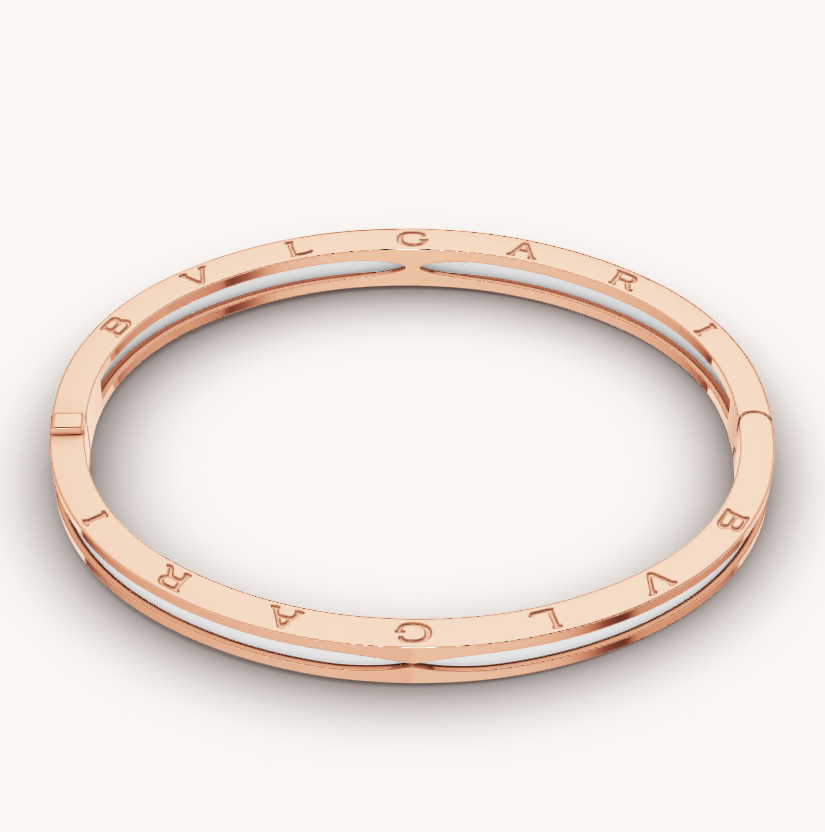 [Glow Muse]ZERO 1 PINK GOLD WITH WHITE CERAMIC BRACELET