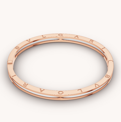 [Glow Muse]ZERO 1 PINK GOLD WITH WHITE CERAMIC BRACELET