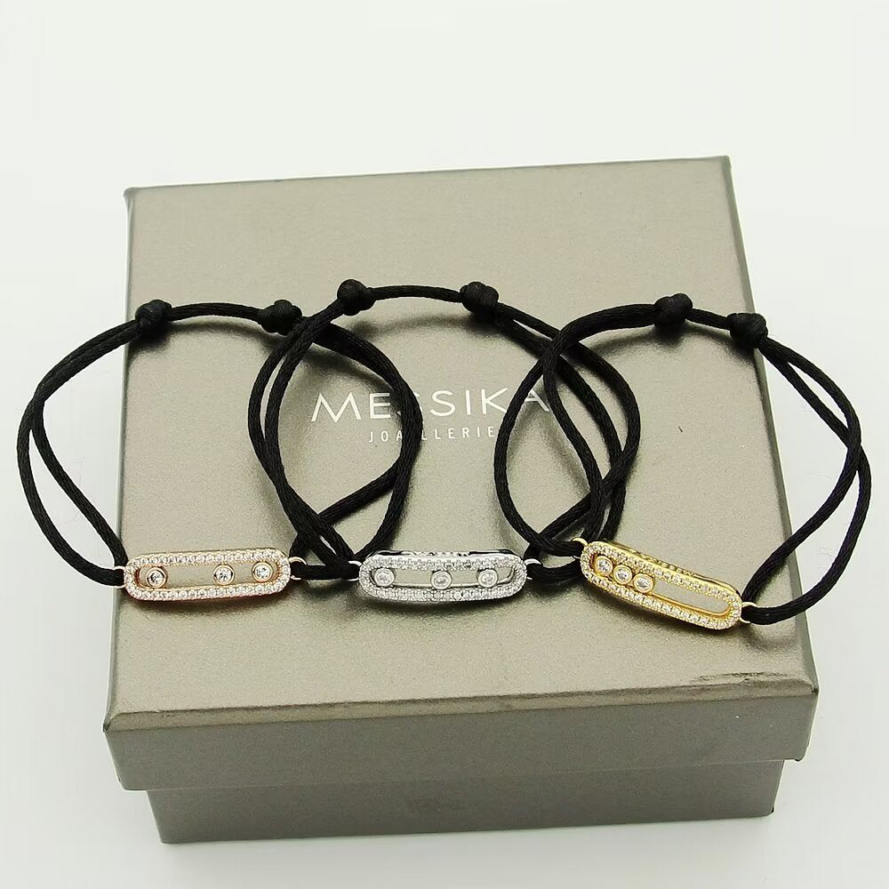 [Glow Muse]Messika Care(s) pink cord pavé bracelet