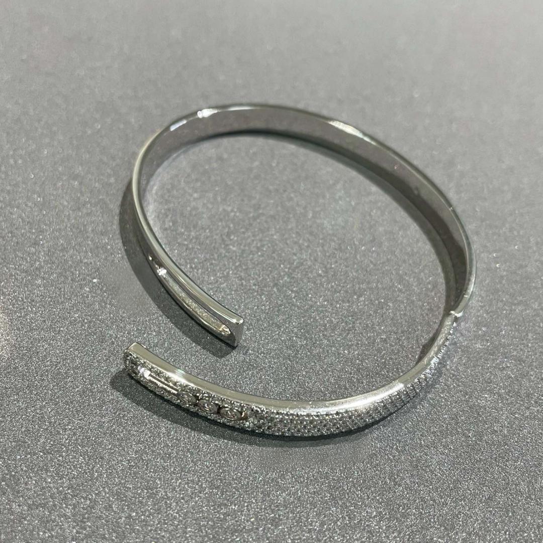 [Glow Muse]Move Noa Rose Gold Pavé Diamond Bangle Bracelet