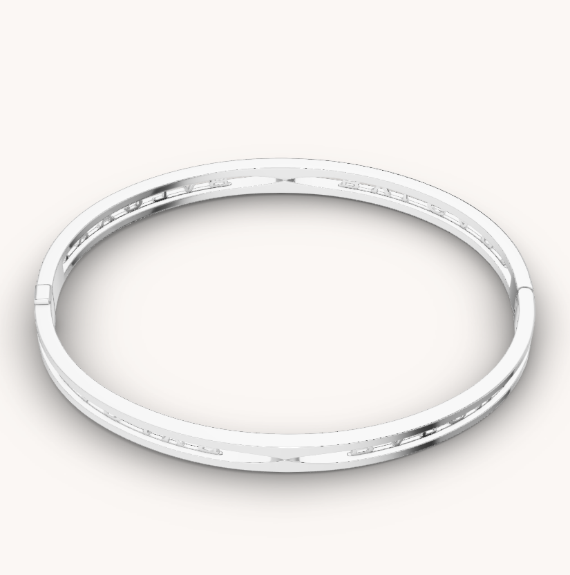 [Glow Muse]ZERO 1 SPIRAL LOGO SILVER BRACELET