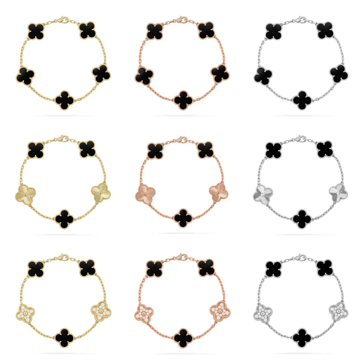 [⭐Glow Muse] CLOVER 5 MOTIF ONYXS BRACELET COLLECTION