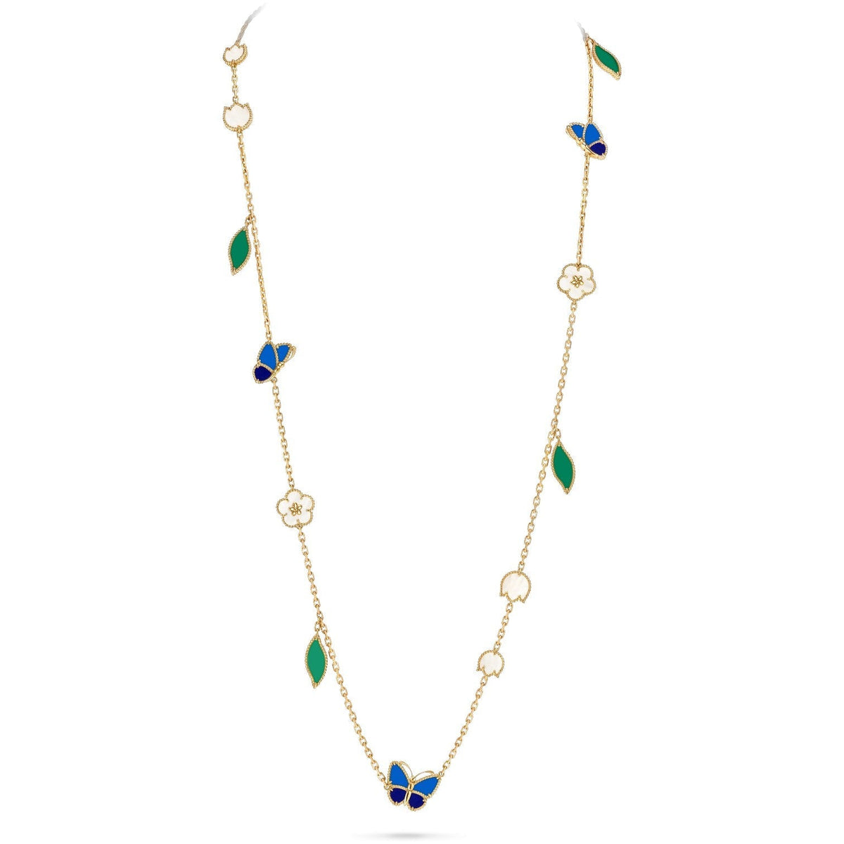 [Glow Muse]LUCKY SPRING BUTTERFLY 15 FLOWER NECKLACE