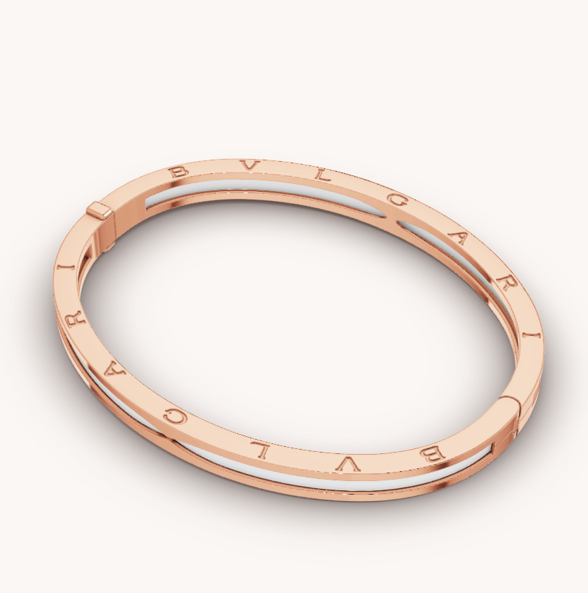 [Glow Muse]ZERO 1 PINK GOLD WITH WHITE CERAMIC BRACELET