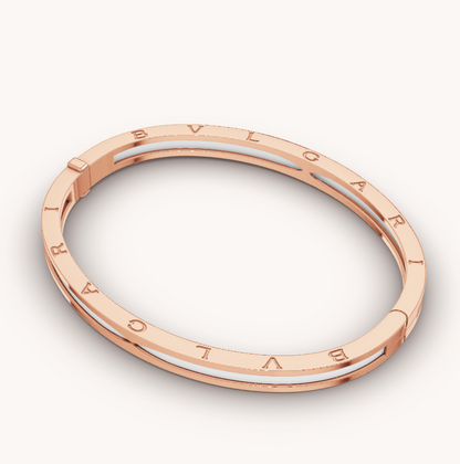 [Glow Muse]ZERO 1 PINK GOLD WITH WHITE CERAMIC BRACELET