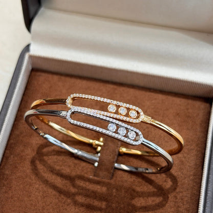 [Glow Muse]Move Pavé Diamond Bangle Bracelet M
