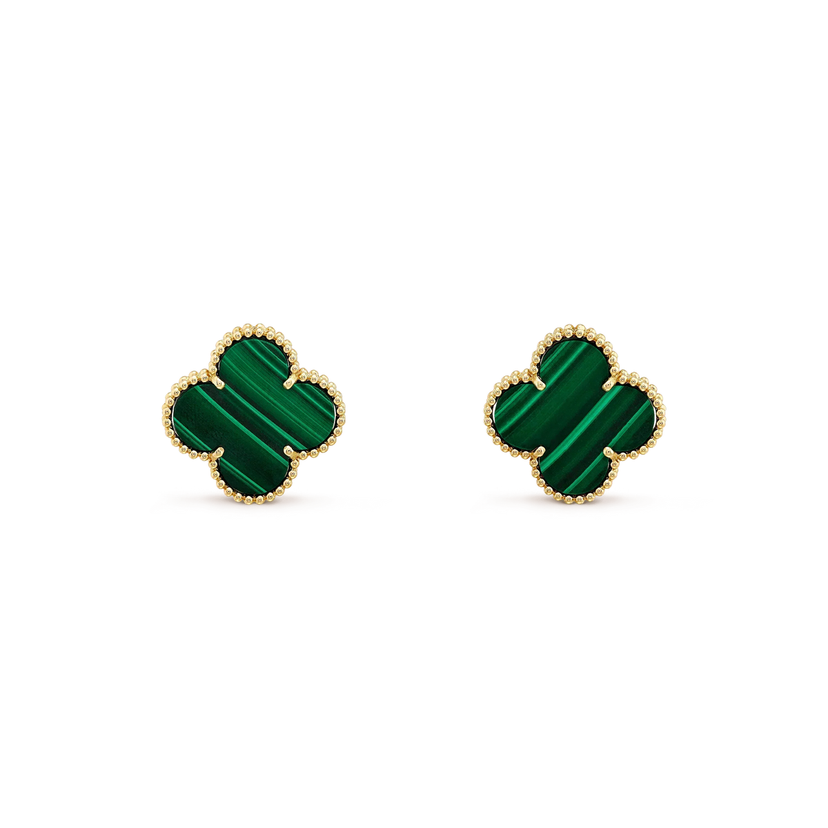 [Glow Muse]CLOVER MINI 9.5MM MALACHITE  EARRINGS
