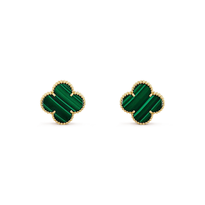 [Glow Muse]CLOVER MINI 9.5MM MALACHITE  EARRINGS