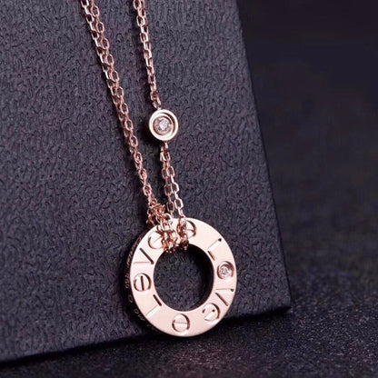 [Glow Muse]LOVE NECKLACE 16MM 2 DIAMONDS
