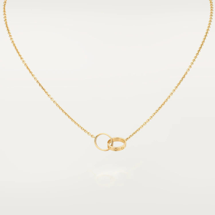 [Glow Muse]LOVE NECKLACE DOUBLE RING GOLD
