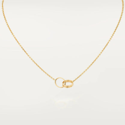 [Glow Muse]LOVE NECKLACE DOUBLE RING GOLD