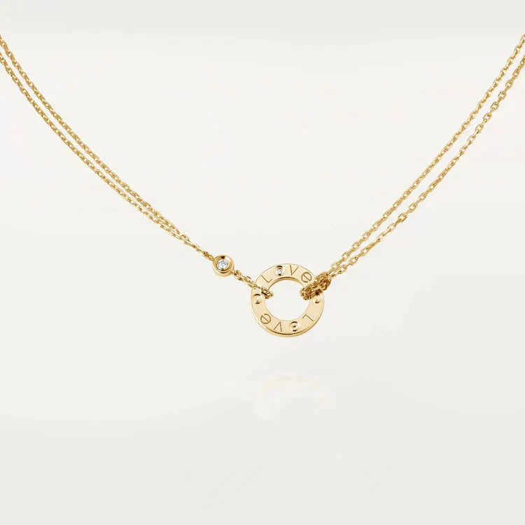[Glow Muse]LOVE NECKLACE 16MM 2 DIAMONDS
