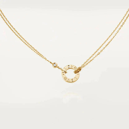 [Glow Muse]LOVE NECKLACE 16MM 2 DIAMONDS