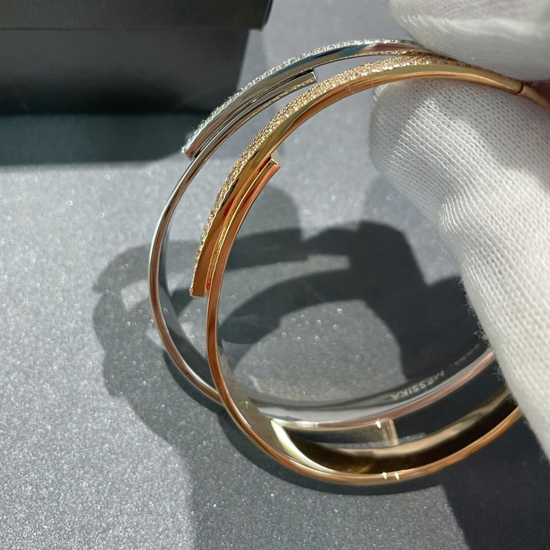 [Glow Muse]Move Noa Rose Gold Pavé Diamond Bangle Bracelet