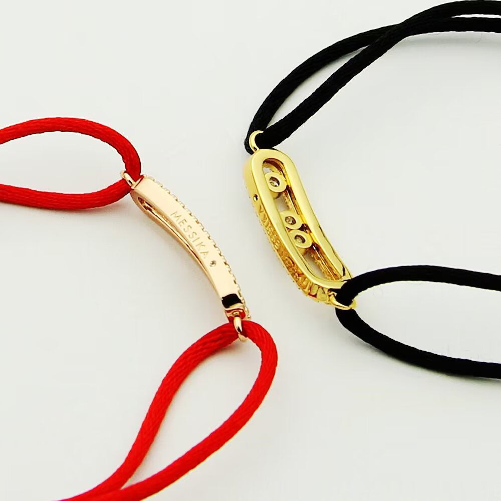 [Glow Muse]Messika Care(s) pink cord pavé bracelet