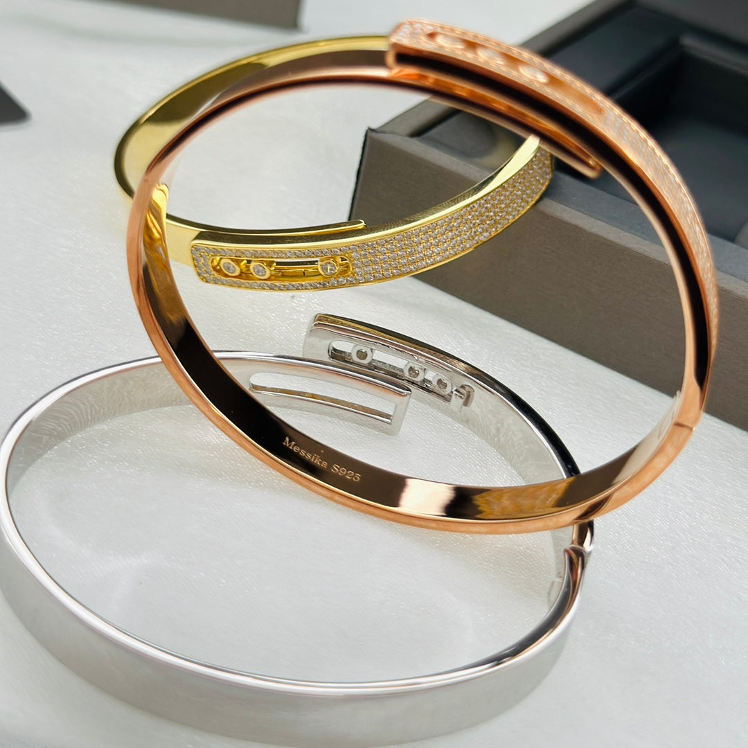 [Glow Muse]Move Noa Rose Gold Pavé Diamond Bangle Bracelet