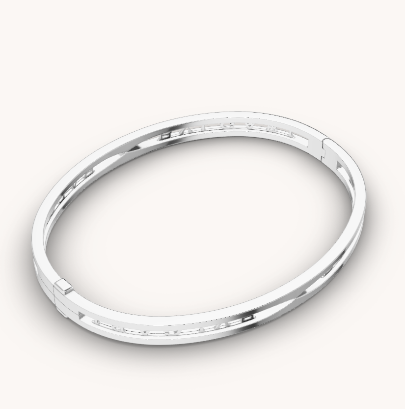 [Glow Muse]ZERO 1 SPIRAL LOGO SILVER BRACELET
