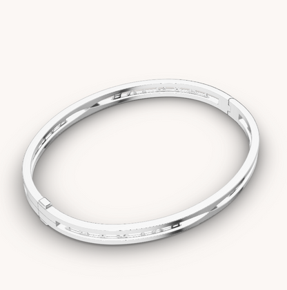 [Glow Muse]ZERO 1 SPIRAL LOGO SILVER BRACELET