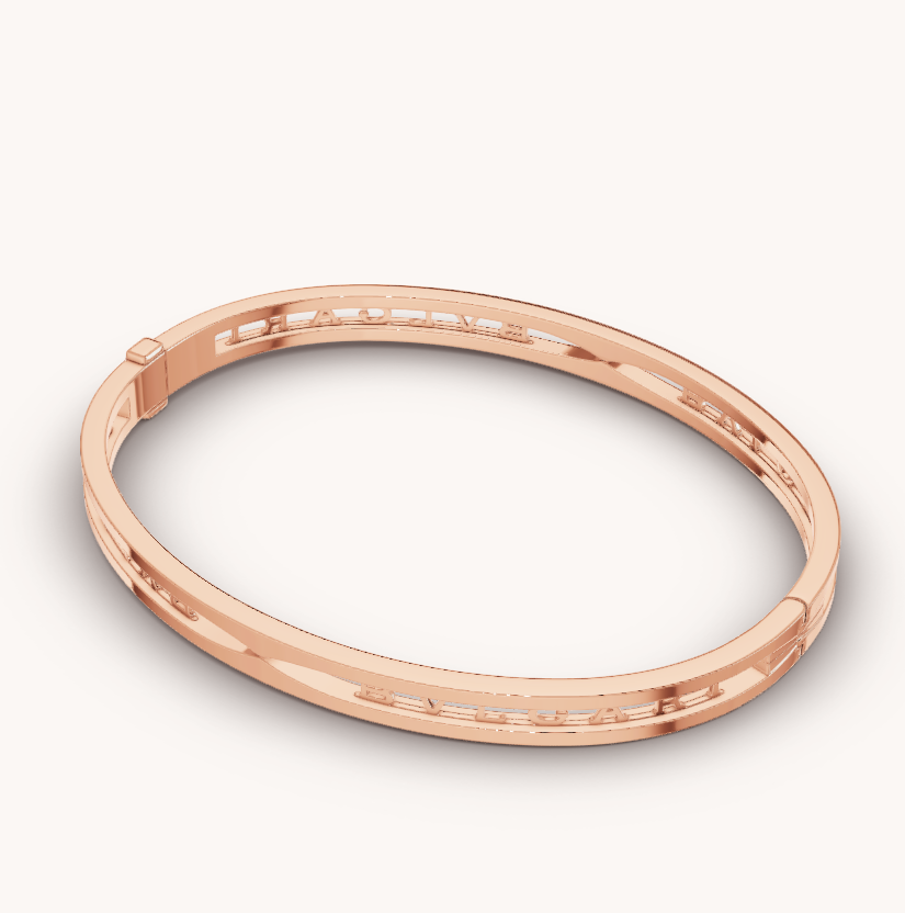 [Glow Muse]ZERO 1 SPIRAL LOGO PINK GOLD BRACELET