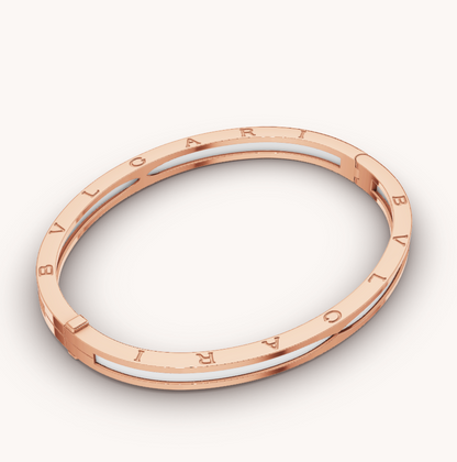 [Glow Muse]ZERO 1 PINK GOLD WITH WHITE CERAMIC BRACELET