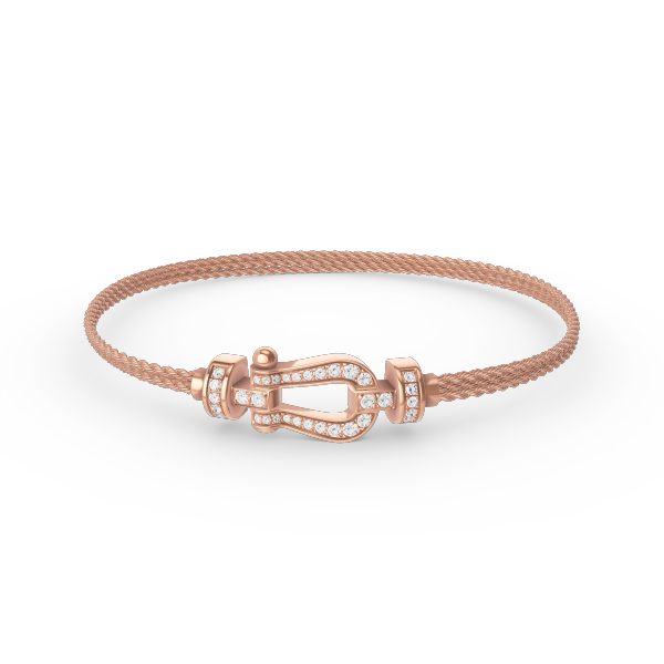 [Glow Muse]FORCE SMALL HORSESHOE  DIAMOND CHAIN ROPE BRACELET