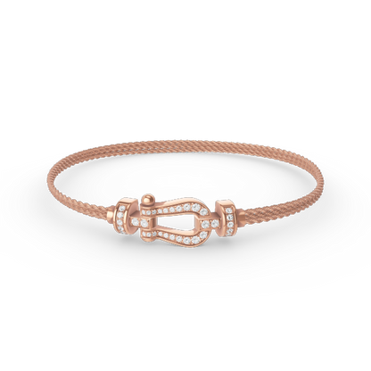 [Glow Muse]FORCE SMALL HORSESHOE  DIAMOND CHAIN ROPE BRACELET