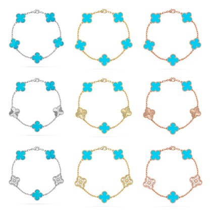 [⭐Glow Muse] CLOVER 5 MOTIF TURQUOISE BRACELET COLLECTION