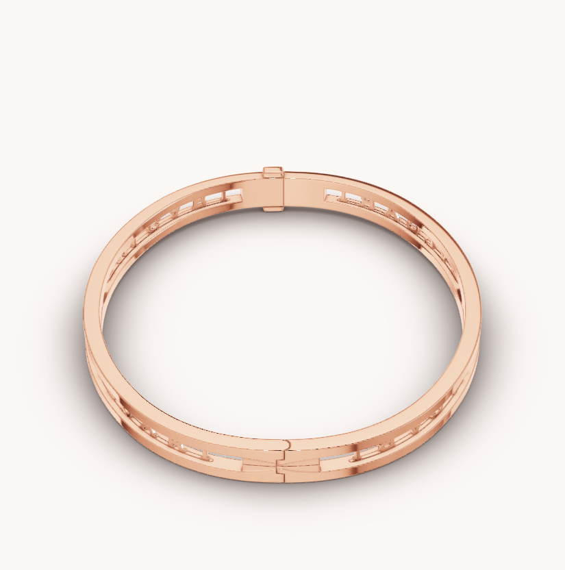 [Glow Muse]ZERO 1 SPIRAL LOGO PINK GOLD BRACELET