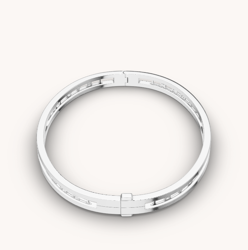 [Glow Muse]ZERO 1 SPIRAL LOGO SILVER BRACELET