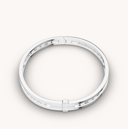 [Glow Muse]ZERO 1 SPIRAL LOGO SILVER BRACELET