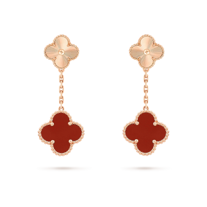 [Glow Muse]CLOVER 2 MOTIF  LASER CARNELIAN EARRINGS