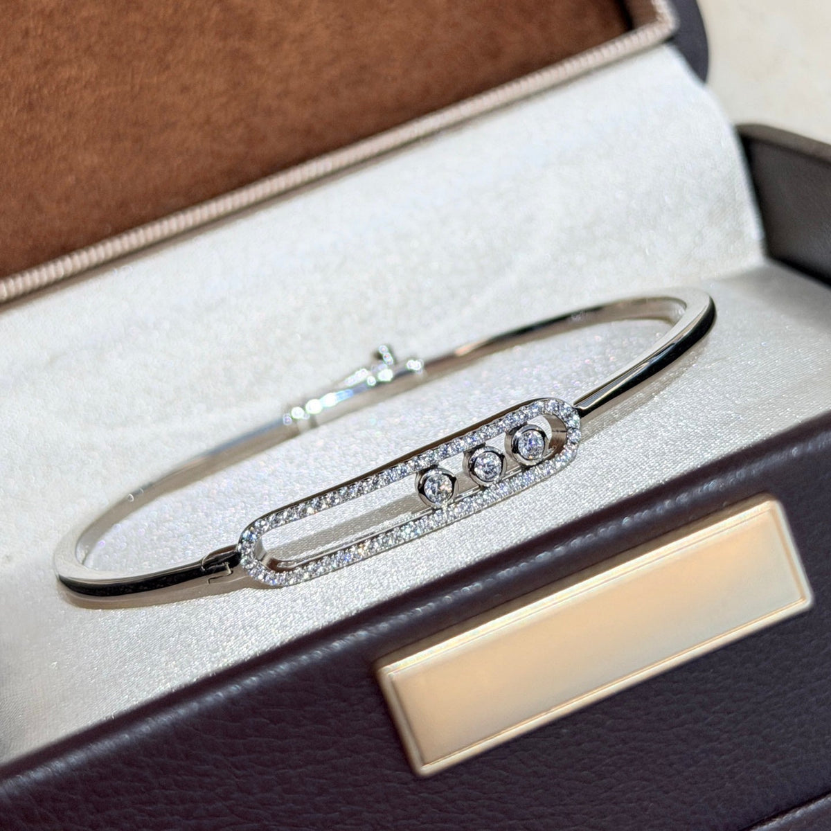 [Glow Muse]Move Pavé Diamond Bangle Bracelet M