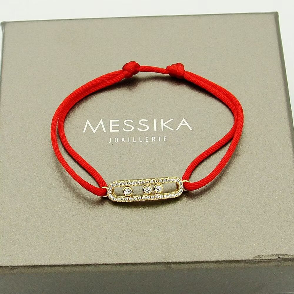 [Glow Muse]Messika Care(s) pink cord pavé bracelet