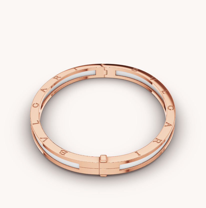 [Glow Muse]ZERO 1 PINK GOLD WITH WHITE CERAMIC BRACELET