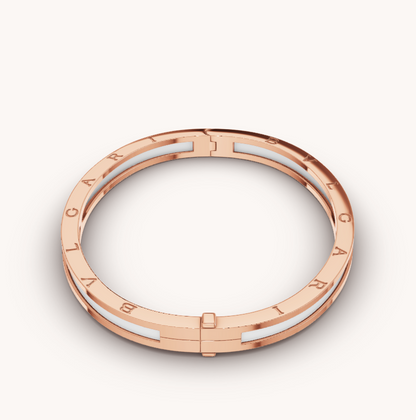 [Glow Muse]ZERO 1 PINK GOLD WITH WHITE CERAMIC BRACELET
