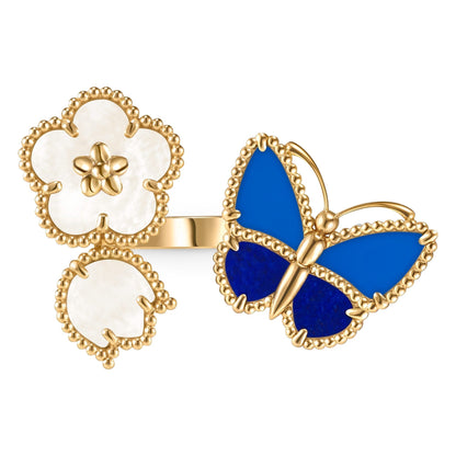 [Glow Muse]LUCKY SPRING BUTTERFLY OPEN-FACE RINGS