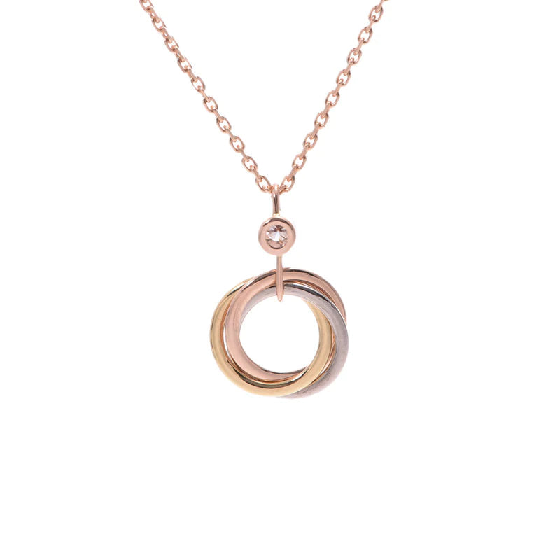 [Glow Muse]TRINITY SILVER GOLD PINK GOLD NECKLACE
