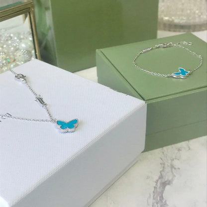 [Glow Muse]BUTTERFLY TURQUOISE BUTTERFLY BRACELET SILVER