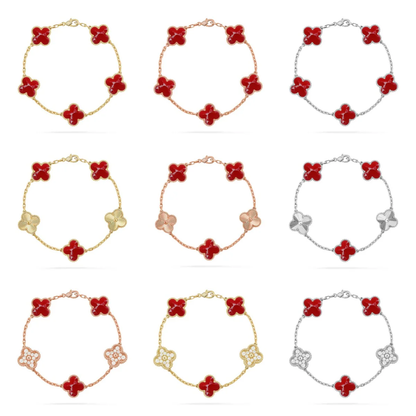 [⭐Glow Muse]CLOVER 5 MOTIF RED PATTERN BRACELET COLLECTION
