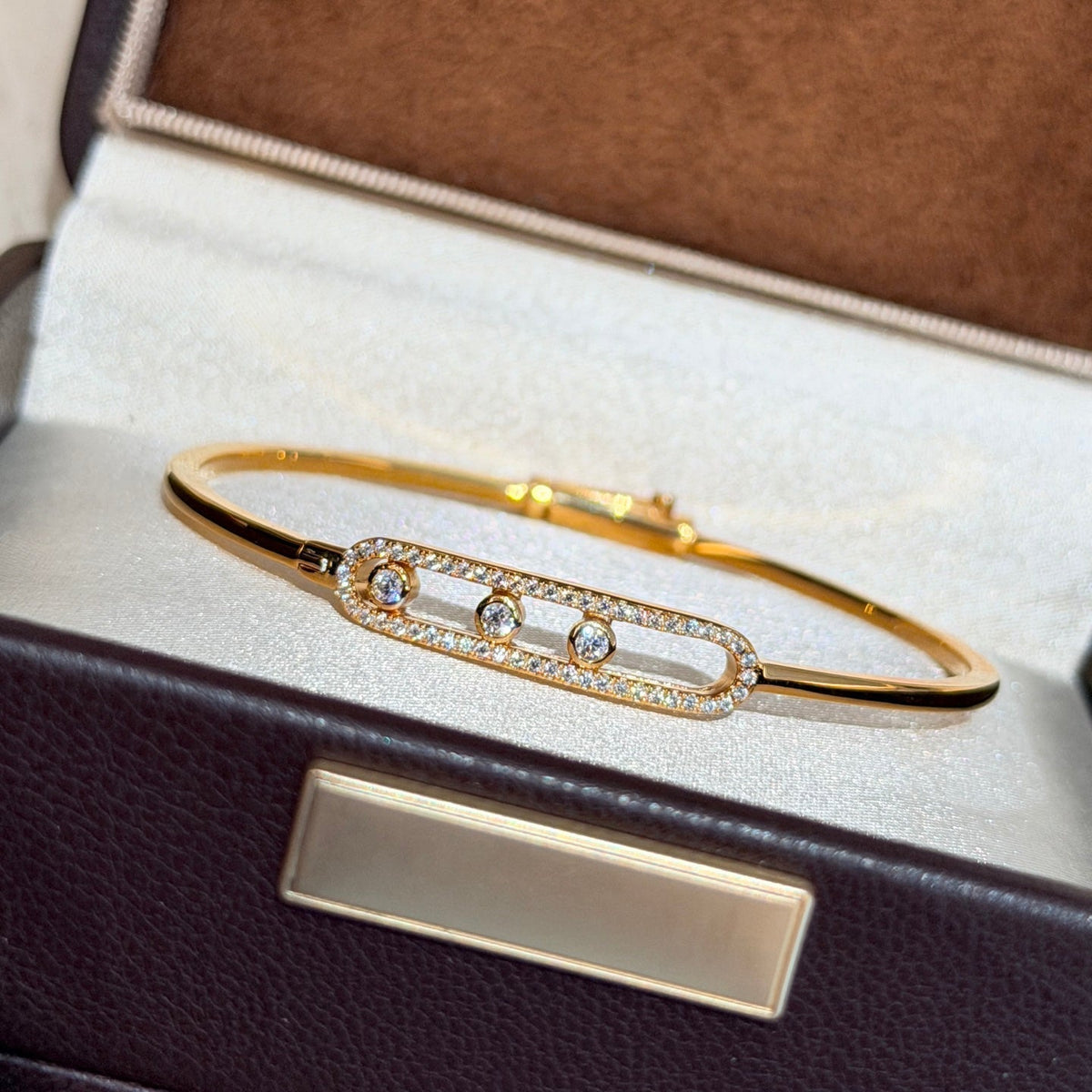 [Glow Muse]Move Pavé Diamond Bangle Bracelet M