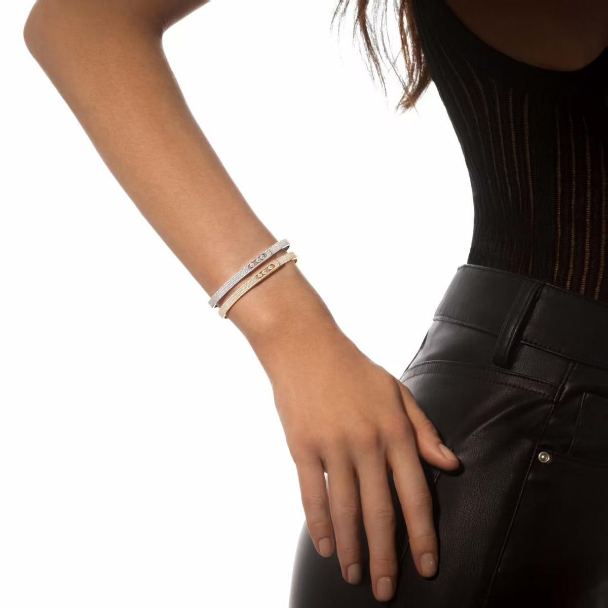 [Glow Muse]Move Noa Full Pavé Diamond Bangle Bracelet