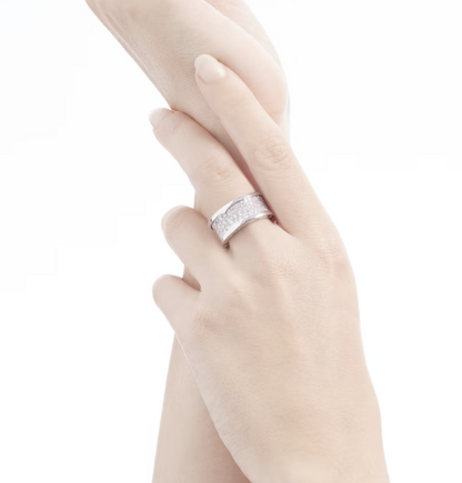 [Glow Muse]ZERO 1 WITH PAVED DIAMONDS ON THE SPIRAL RING
