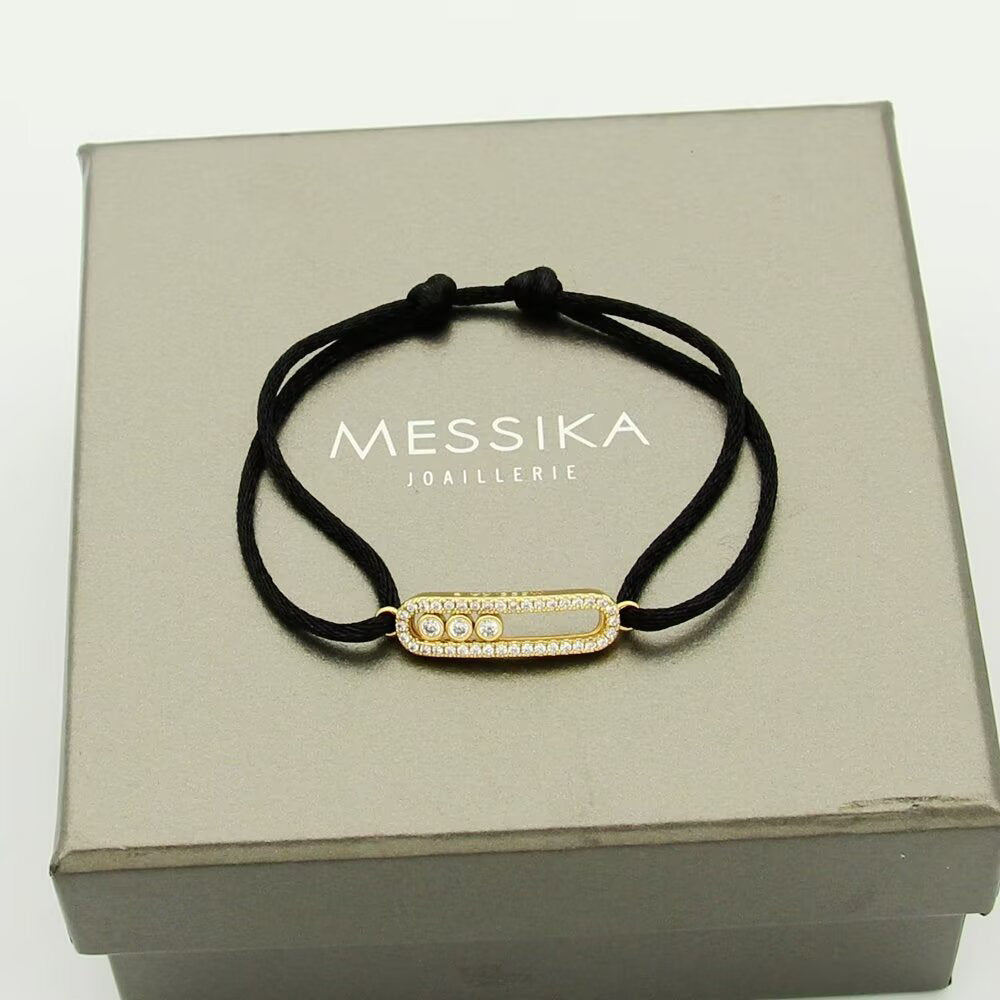 [Glow Muse]Messika Care(s) pink cord pavé bracelet