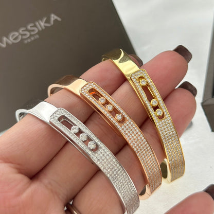 [Glow Muse]Move Noa Rose Gold Pavé Diamond Bangle Bracelet