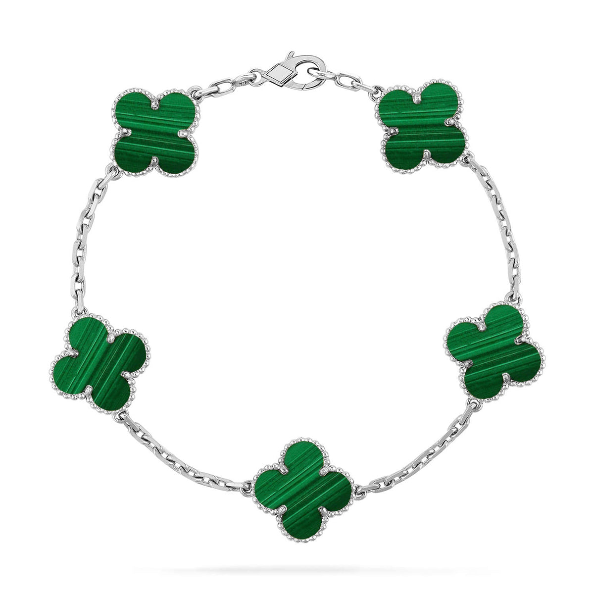 [⭐Glow Muse] CLOVER 5 MOTIF MALACHITE BRACELET COLLECTION