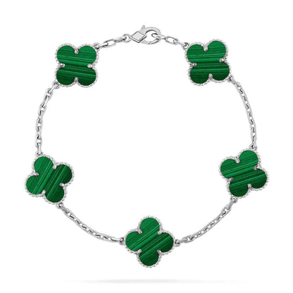 [⭐Glow Muse] CLOVER 5 MOTIF MALACHITE BRACELET COLLECTION