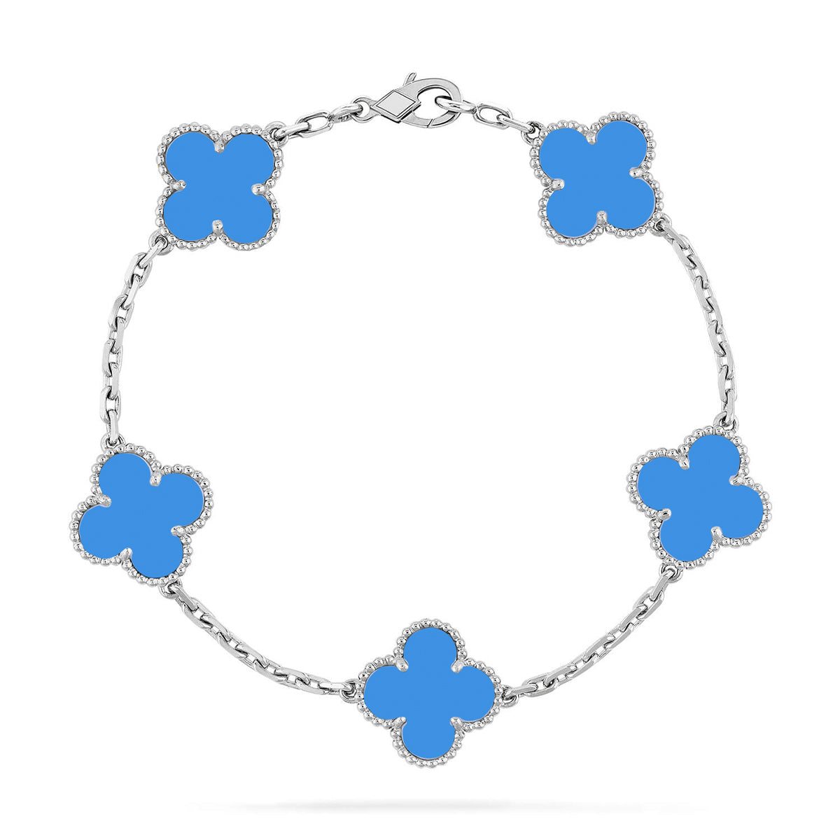 [⭐Glow Muse] CLOVER 5 MOTIF BLUE AGATE BRACELET COLLECTION