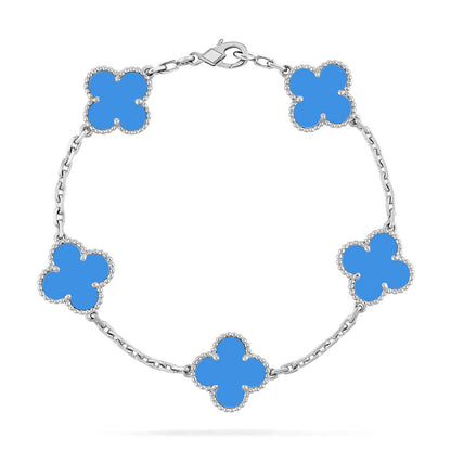 [⭐Glow Muse] CLOVER 5 MOTIF BLUE AGATE BRACELET COLLECTION