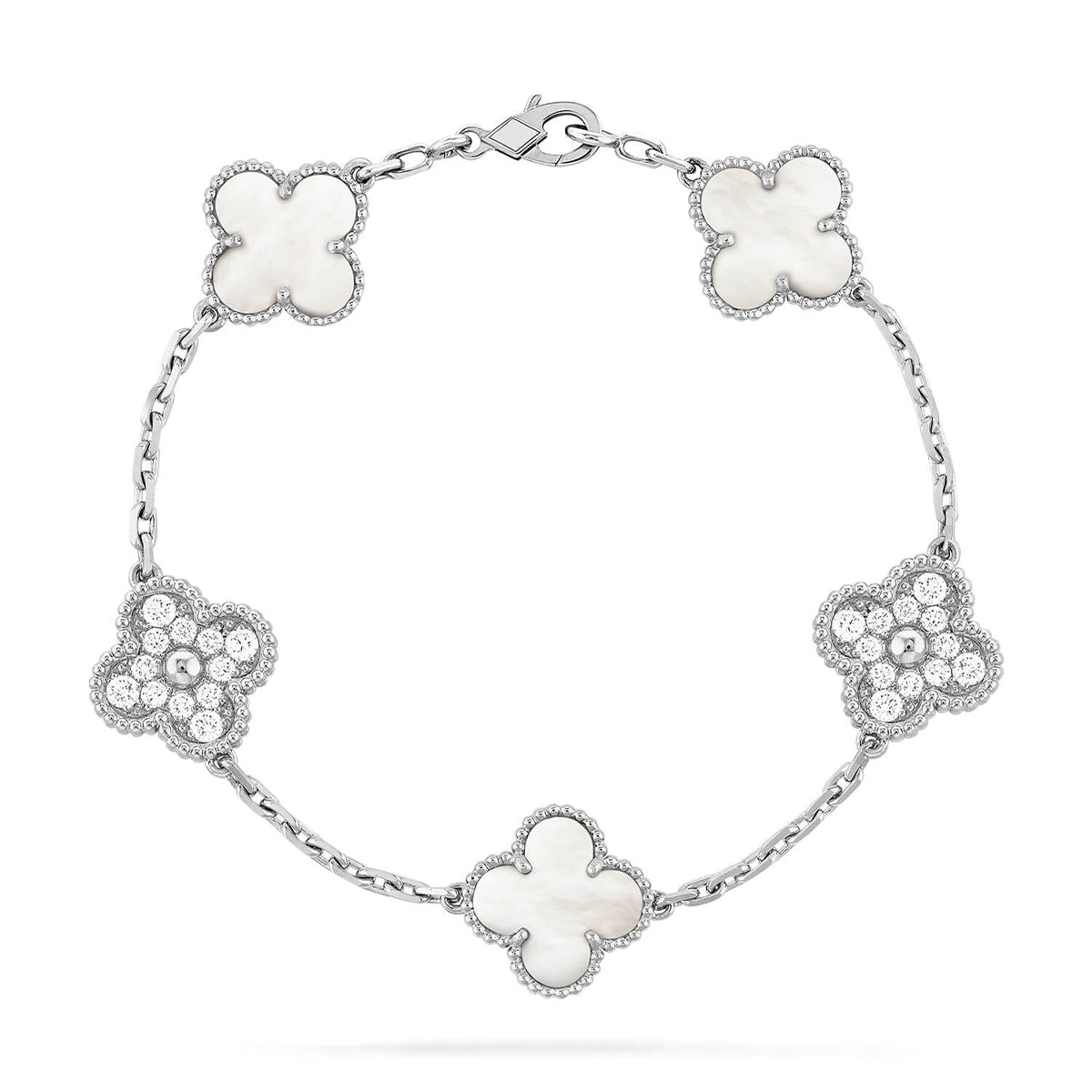 [⭐Glow Muse]CLOVER WHITE PEARL MOP 5 MOTIF BRACELET COLLECTION
